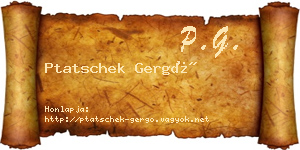 Ptatschek Gergő névjegykártya